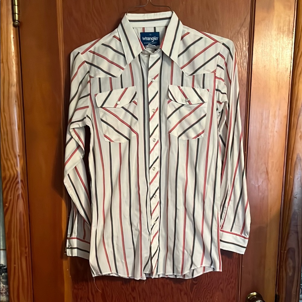 Vintage Wrangler Striped Western Pearl Snap Shirt